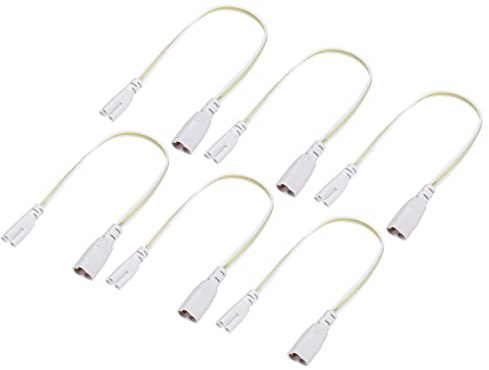 YOKIVE 6pz T5 T8 LED Tubo Connettore Cavo, Prolunga Cavo con Doppia Fine Connessione Leggero Tubi, Ottimo per LED Integrato Tubi (Bianco, 0,98ft)