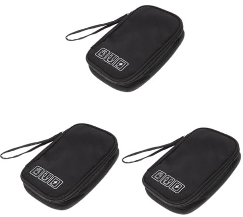 OSALADI 3 Piezas Minipaquete Bolsa Organizadora De Electrónica De Viaje Organizador De Tecnología De Viajes Bolsa Organizadora De Gadgets Viajar Auricular Cable De Carga Poliéster