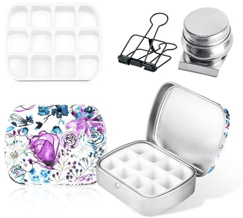 3 Stück Wasserfarbkasten Aquarellkasten Leer Tragbare Mini-Aquarellkasten Aquarell Leerkasten mit 12 Fächern für Die Aufbewahrung Von Aquarell-Ölfarbe Auf Reisen Beim Skizzieren wassermalkasten