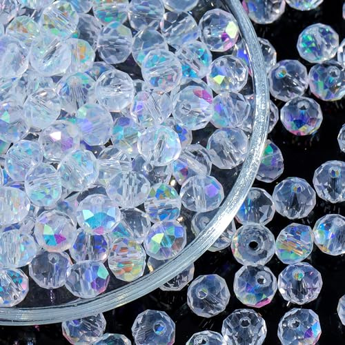 Guoxin 100 Pcs Bricolette Crystal Glass Beads for Bracelet Jewelry Making