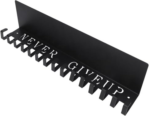 ciciglow Medaillen-Aufhänger „Never Give Up“, Langlebiger Medaillen-Präsentationsständer mit Schwebenden Regalhaken, Wandmontage-Medaillenhalterrahmen für Ringen, Turnen, Rennen, Fußball