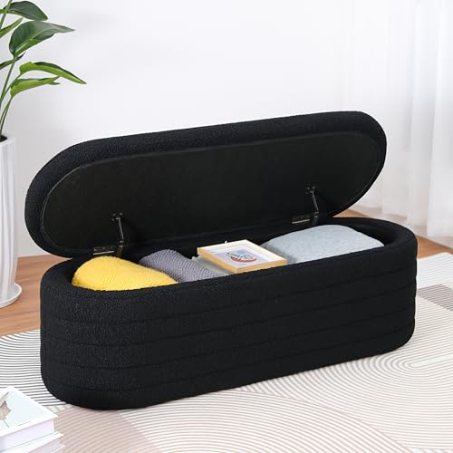 LEUTED Teddy Sitzbank mit Stauraum, Polsterbank 117 x 41,5 x 40 cm