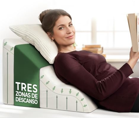 WELL B4 Cuscino da lettura per letto e divano ergonomico - schienale letto, cuscino antireflusso adulti, cuscino a cuneo per letto cuscino testata letto matrimoniale,