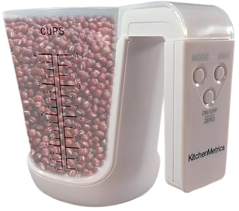 Misurino digitale – Misurino digitale con bilancia | Bilancia digitale 2 in 1 per alimenti e misurino | Display LCD 4 modalità di pesatura elettronica per misurare solidi e liquidi