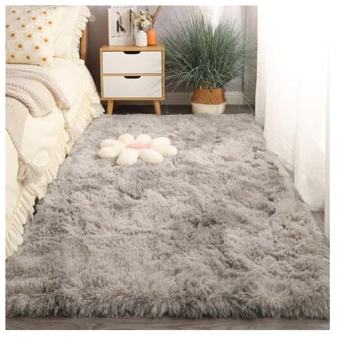 GOUSANG Teppiche Wohnzimmer 70 x 100 cm Lammfell-Teppich Lammfellimitat Teppich Longhair Weich Lammfellimitat Teppich Kunstfell Nachahmung, Hellgrau