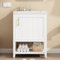 boorbin Planetmöbel LUX Juego de muebles de baño de 60 cm + lavabo de cerámica, elegante mueble de baño con estante, muebles de baño para baños pequeños, color blanco
