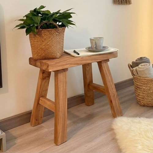 Panca in Legno da Interno,Panchina Panchetta da Esterno,Panche da Giardino,Panca Spogliatoio,Panca Sedia Senza Schienale o Braccioli,Tavolino Basso,Sgabello Lungo per Ingresso,Sala da pranzo(50x26x45c