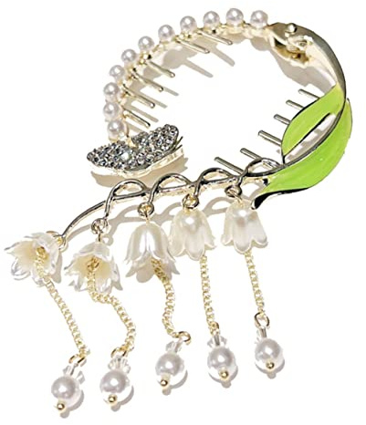 PACKOVE Horquilla De Lirio Valles y Cadena Para Coletas Pinzas Decorativas Para Cabello Grueso Coleteros Para Mujeres Fiesta