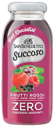 San Benedetto da 12 bottiglie in 200 ml Bevanda Leggera e Dissetante in Acqua Minerale Naturale, Senza Zuccheri, Conservanti Coloranti e Glutine (0,20L, Frutti Rossi)