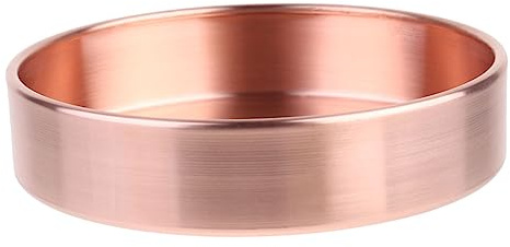 2 Pièces Plateau de Rangement Décoratif Cuivre Pur Organisateur de Plateau à Snacks et Décorations Bordure Rose