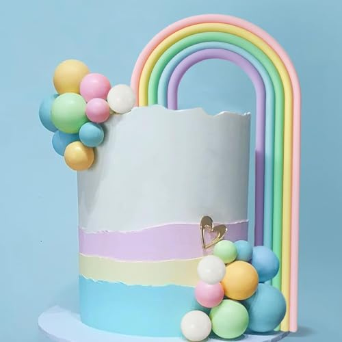 Tortendeko Geburtstag Einhorn kuchendeko Regenbogen Happy Birthday Einhornparty Tortendekoration Kuchen Topper Regenbogen Happy Birthday Topper Sterne Kuchenaufsatz für Kinder Mädchen Junge (A)