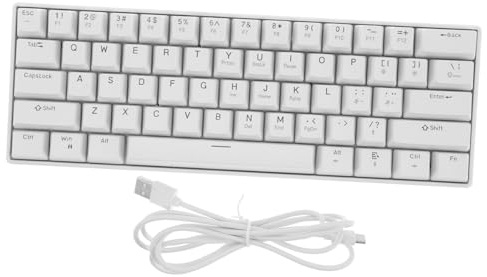 DOITOOL Clavier Mécanique Filaire Compact Touches Blanc Rétroéclairé RGB pour PC et Ordinateur Portable Clavier Gamer Ergonomique à Touches Fonctionnelles Rapides