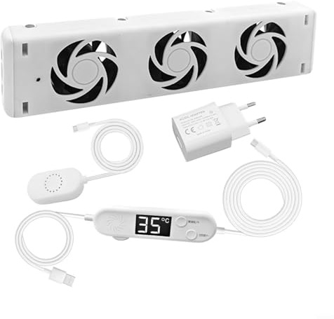 Ventilatore intelligente 3.0 per impianto di riscaldamento - Kit di espansione del flusso d'aria bianco 1,65 W, 50 CFM, serie MXRV-25, per la maggior parte dei radiatori (MXRV25-P01)