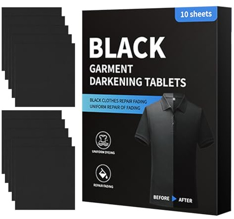 Generisch Lot de 10 lingettes de couleur ultra noires avec effet anti-salissures et anti-salissures pour vêtements noirs, textiles et literie