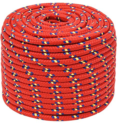 Geflochten Rope Kletterseil,Bootsseil Rot 12 mm 100 m Polypropylen,Für Sport,Garten Dekoration,Bastelarbeiten Kratzbaum