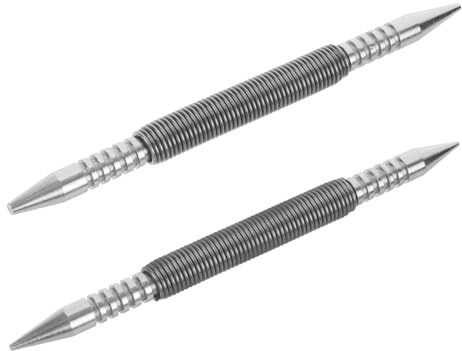 Hoement Hammerloses Federnagel 2 Stück Federbelasteter Doppelkopf Nagelstanzer aus Hochcarbonstahl Präziser Locher für Metall Holz und Glas Kompakt und Vielseitig für Heimwerker