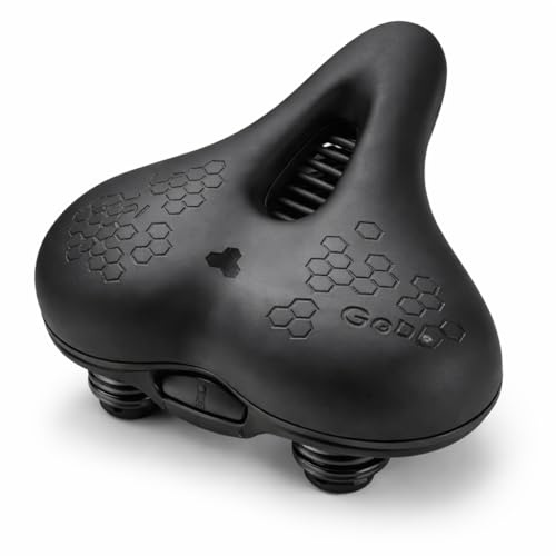 Trekking Gel-Polster-Sattel für Fahrrad,Fahrradsattel Komfort mit Federung – Ergonomischer Gel-Sattel mit Stoßdämpfer & Belüftung – Extra Breiter Fahrradsitz für Damen & Herren
