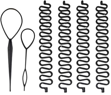 UYRVAPE 6pcs Strumento per Treccia per La Coda, Intrecciare i Capelli delle Donne Laccio Fermacapelli, Accessori per Acconciature per La Coda, Francese Twister per Capelli per Trecce Eleganti