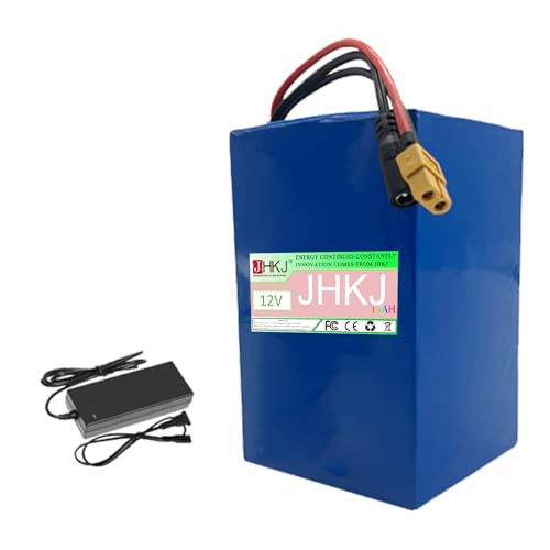 JHKJ 12V 12Ah 18Ah 24Ah 30Ah 42Ah 54Ah 66Ah Lithium Battery Pack Deep Cycle Rechargeable Battery for Trolling Motor Inverter Bait Boat Fishing Light Speaker,12V,30Ah