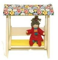 Rülke Holzspielzeug 22678 Puppenhauszubehör, holzfarben, gelb, Blumenmotiv