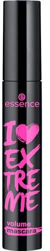 essence I LOVE EXTREME volume mascara, Nr. 01, Schwarz, volumengebend, schwunggebend, verlängernd, vegan, ohne Mikroplastikpartikel, Nanopartikel frei, ohne Parfüm, 1er Pack (12ml)