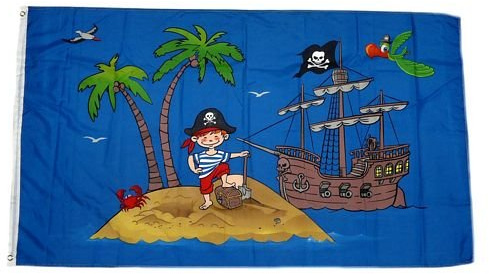 Flagge/Fahne Piratenschiff Schatzinsel Pirat 90 x 150 cm Hissflagge