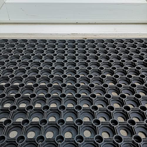 Hollow Rubber Mat Grass Protection Mat Playground Safety Flooring Pool Decking Non-Slip Mat Lawn Drag Mat 150cm x 100cm 11kg