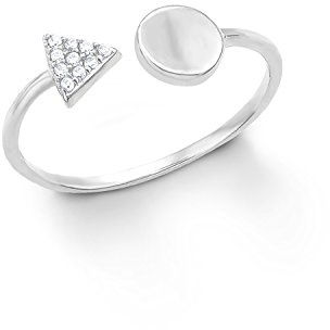 s.Oliver Damen-Ring Dreieck Kreis Geometrie 925 Silber rhodiniert Zirkonia weiß 201254