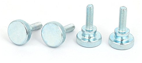 sourcing map 4 Stück M6x20mm Flach Rändelkopf Voll Gewinde Daumenschrauben | Schrauben Verschluss Rändelschraube