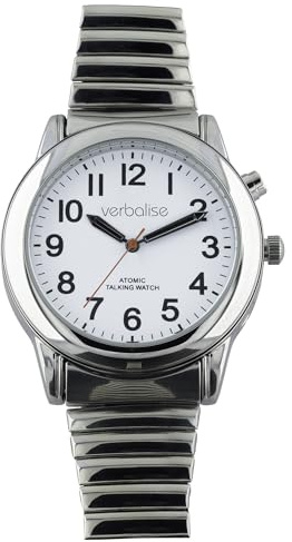 Verbalise Mens Radio-Controlled Talking Watch, Speaks Time, Date, 8 Daily Alarms. Designed for Visually Impaired, Blind & Elderly. 2 Year Warranty, UKs No1 for Quality Service and Choice. VMRC-106E