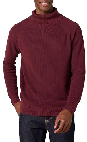 Amazon Essentials Jersey 100% de Algodón de Punto Acanalado con Cuello Alto Hombre, Burdeos, XXL