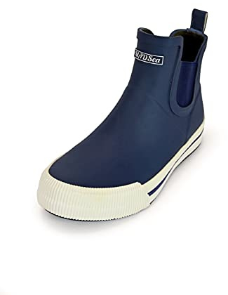 MADSea Unisex Gummistiefelette Short Story | Regenstiefel Gummistiefel Gartenschuhe Wasserdicht Segelstiefel | Kurzer Schaft Knöchelhoch, Dunkelblau/Weiß, 42 EU