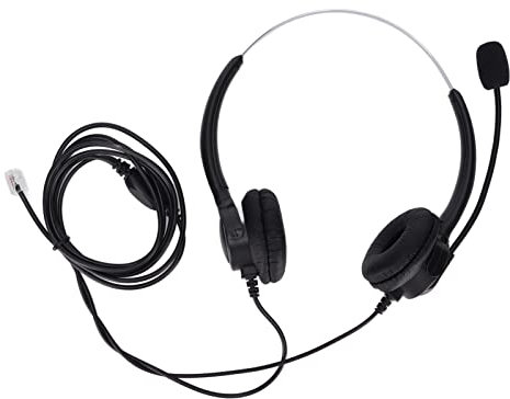 Casques USB avec Microphone, Casque Téléphonique Binaural Filaire RJ9, Casque avec Microphone Antibruit Adapté au Service Client du Centre D'appels