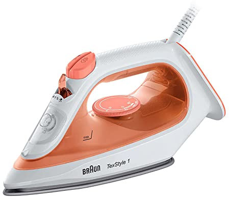 Braun TexStyle 1 SI 1009 Steam iron Non-stick soleplate 1900 W Orange, White