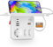 PD20W Enchufe con Interruptor, Ladron Enchufes USB C, Enchufe Multiple con Carga Rápida QC18W y PD3.0,Regletas Enchufes Pared 3 Tomas Schuko 6 USB Cargador 1 Estanteria para Teléfono Móvil, Blanco