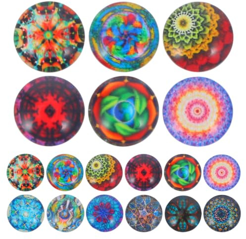 COHEALI 100 Stück 12 mm gemischte runde Mosaikfliesen Mosaikzubehör DIY Handwerk für Glas Mosaik Zubehör