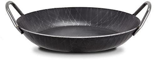 MEISTERKOCH Premium Servierpfanne 28 cm Ø | Made in Germany | Profi-Pfanne aus Schmiedeeisen induktionsgeeignet | zum Kochen auf Herd, Grill, offenem Feuer und im Ofen geeignet