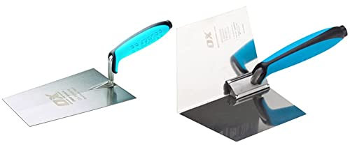 OX Pro Bucket Trowel - Stainless Steel - 7 / 180mm & Pro Dry Wall Internal Corner Trowel 102 X 127mm