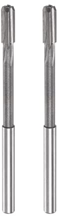sourcing map 2 Stück Hartmetall Reibahle 5.6 mm, 4 Schneidig, H8/H7 Genauigkeit, Sandstrahlbeschichtung Maschinenreibahle für Metall Holz Gerade Nut Hochgeschwindigkeitsstahl Werkzeug