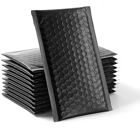 10 Stück Luftpolstertaschen für Verpackungen, wasserdichter Versand, Kurier-Versandtaschen für kleine Unternehmen, Luftpolstertaschen, Schwarz, 13 x 18 cm
