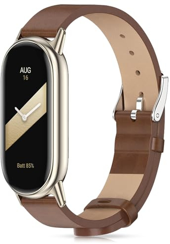 Xisair Läderarmband kompatibelt med Xiaomi Mi Band 8 9 10 ersättningsarmband, mjuka och bekväma, tillbehör till Miband 10/9/8