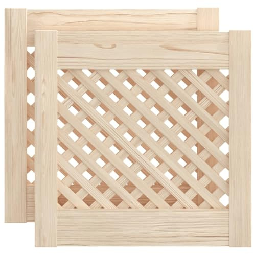 vidaXL Skåpluckor gallerdesign 2 st 39,5x39,5 cm massiv furu, lucka, skåpdörr, kökslucka, luckor, skåpdörrar, köksluckor, köklucka, kökluckor