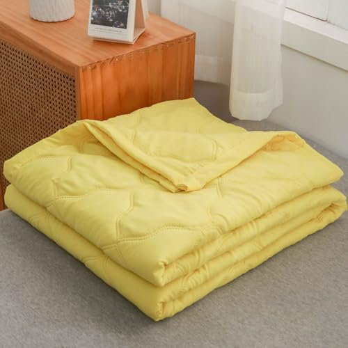 DOTBUY-SHOP Quilted Bedspread for Double Size, 180x200cm Yellow Bedding Coverlets Quilted Bed Throws Soft Lightweight Reversible Sofa Blanket for All Season