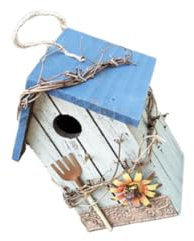 KONTONTY Creative Rural Wooden Birdhouse Outdoor Hanging Pendant Decoration Crafts for Garden Ornaments and Outdoor Use Featuring Charming Wooden House Design