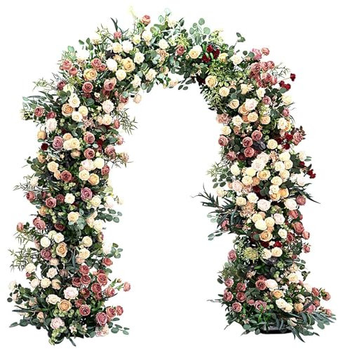 LLZJDDPLY Hochzeitsbogen-Set, 2,5 m Rosenbogen, Goldener, Großer Hintergrundständer for Geburtstag, Hochzeit, Babyparty, Abschlussfeier, Dekoration