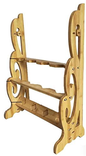 Vertikaler Display-Schwertständer, Katana-Halter – Bodenstehender Display-Waffenständer, Holz-Kampfsport-Schwertständer, Schwertaufhänger Zur Aufbewahrung Verschiedener Schwerter Und Langwaffen (Gelb
