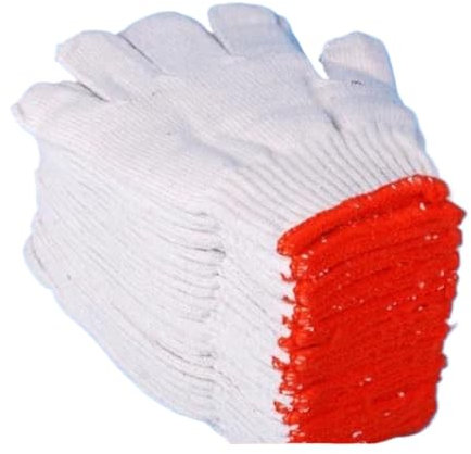 JCUIyon 12 Paar verschleißfeste, belüftete Arbeitshandschuhe for Damen und Herren, Material Baumwollgarn, rutschfeste Strickhandschuhe, Arbeitsschutz(Color:Orange)