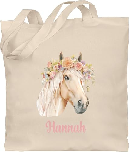 Geschenk mit Namen personalisiert by Shirtracer - Baumwolltasche - Pferdemädchen Geschenk Pferde Motiv Geschenkidee Pferd I Haflinger Pferd Geschenk Pferdeliebhaber