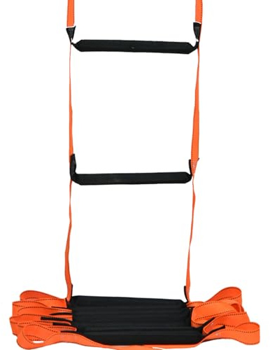 13ft Emergency Fire Escape Ladder, Multi-Purpose Soft Rope Ladder for 2-3 Story Homes, Reusable & Compact
