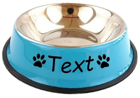 Personalisierter Futternapf Aus Edelstahl Mit Namen, Individuelle Hunde- Und Katzennäpfe For Futter Und Wasser, Isoliertes Geschenk For Haustiere, Ideal For Kleine Hunde Und Katzen, Individueller(Blue